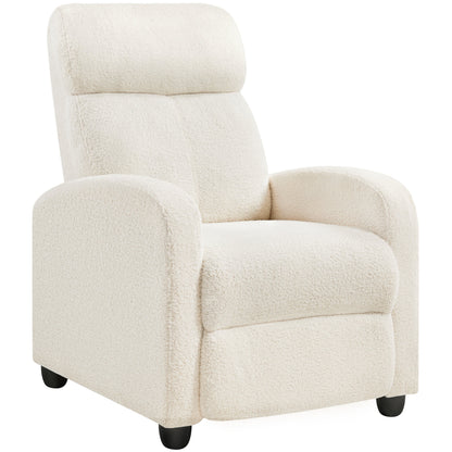 Canapé inclinable rembourré Yaheetech Boucle, fauteuil inclinable réglable, ivoire