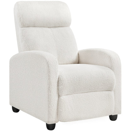 Canapé inclinable rembourré Yaheetech Boucle, fauteuil inclinable réglable, ivoire