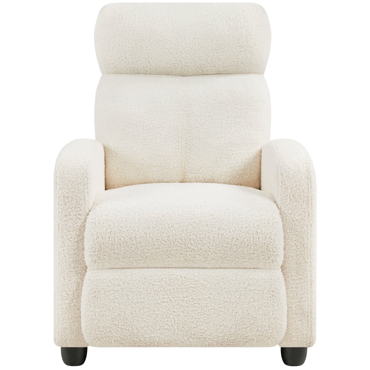 Canapé inclinable rembourré Yaheetech Boucle, fauteuil inclinable réglable, ivoire