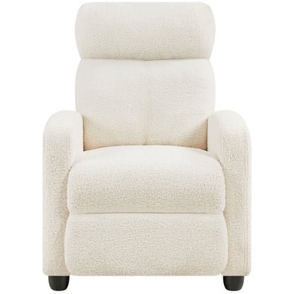 Canapé inclinable rembourré Yaheetech Boucle, fauteuil inclinable réglable, ivoire
