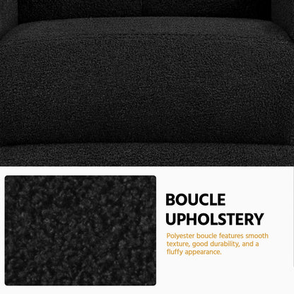 Canapé inclinable rembourré Yaheetech Boucle, fauteuil inclinable réglable, ivoire