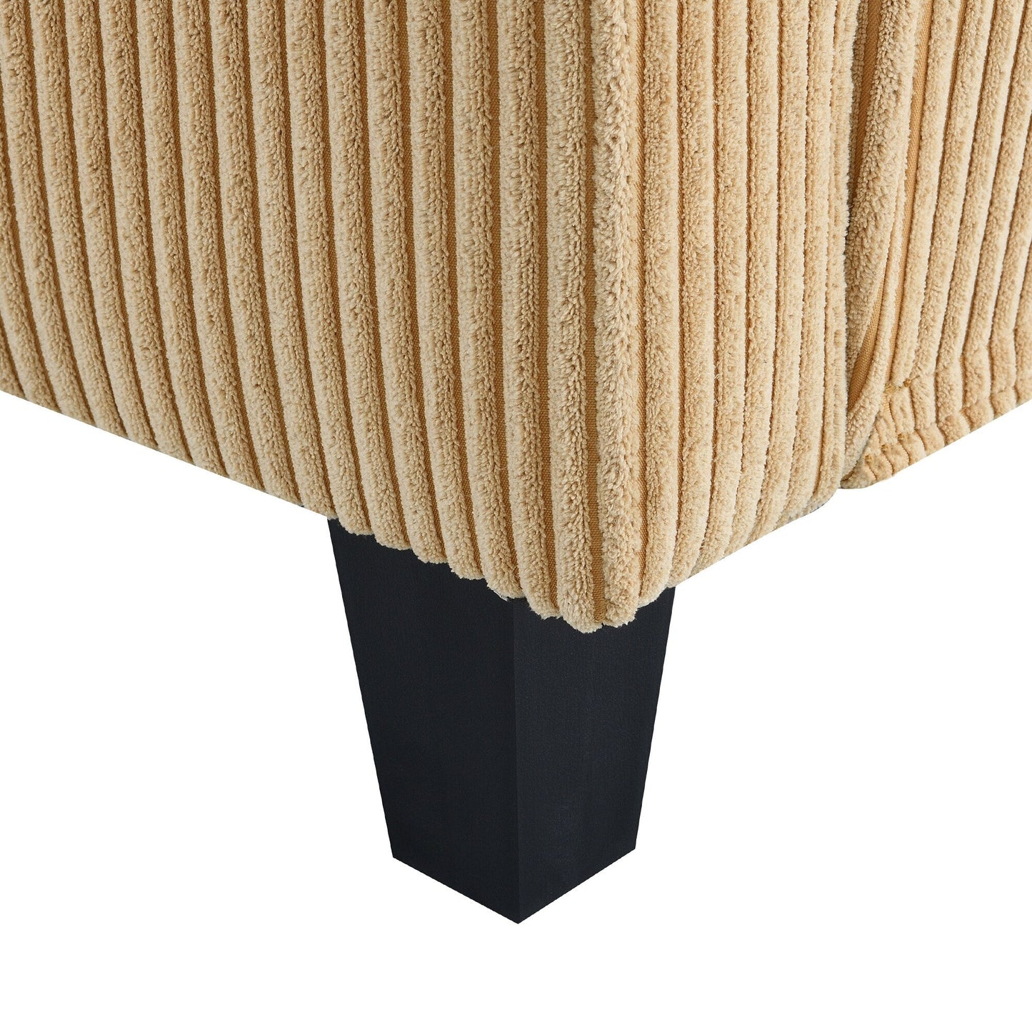 Canapé 3 places en L jaune 87 avec méridienne réversible et 3 coussins, design compact pour le salon