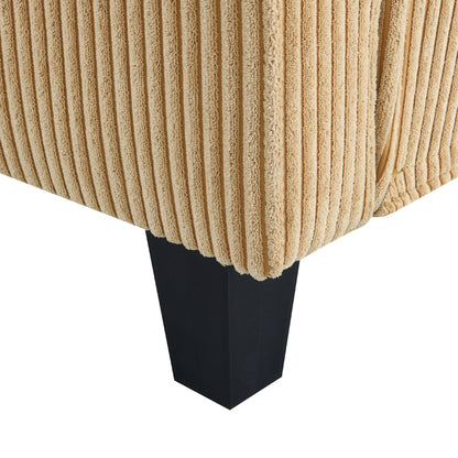 Canapé 3 places en L jaune 87 avec méridienne réversible et 3 coussins, design compact pour le salon