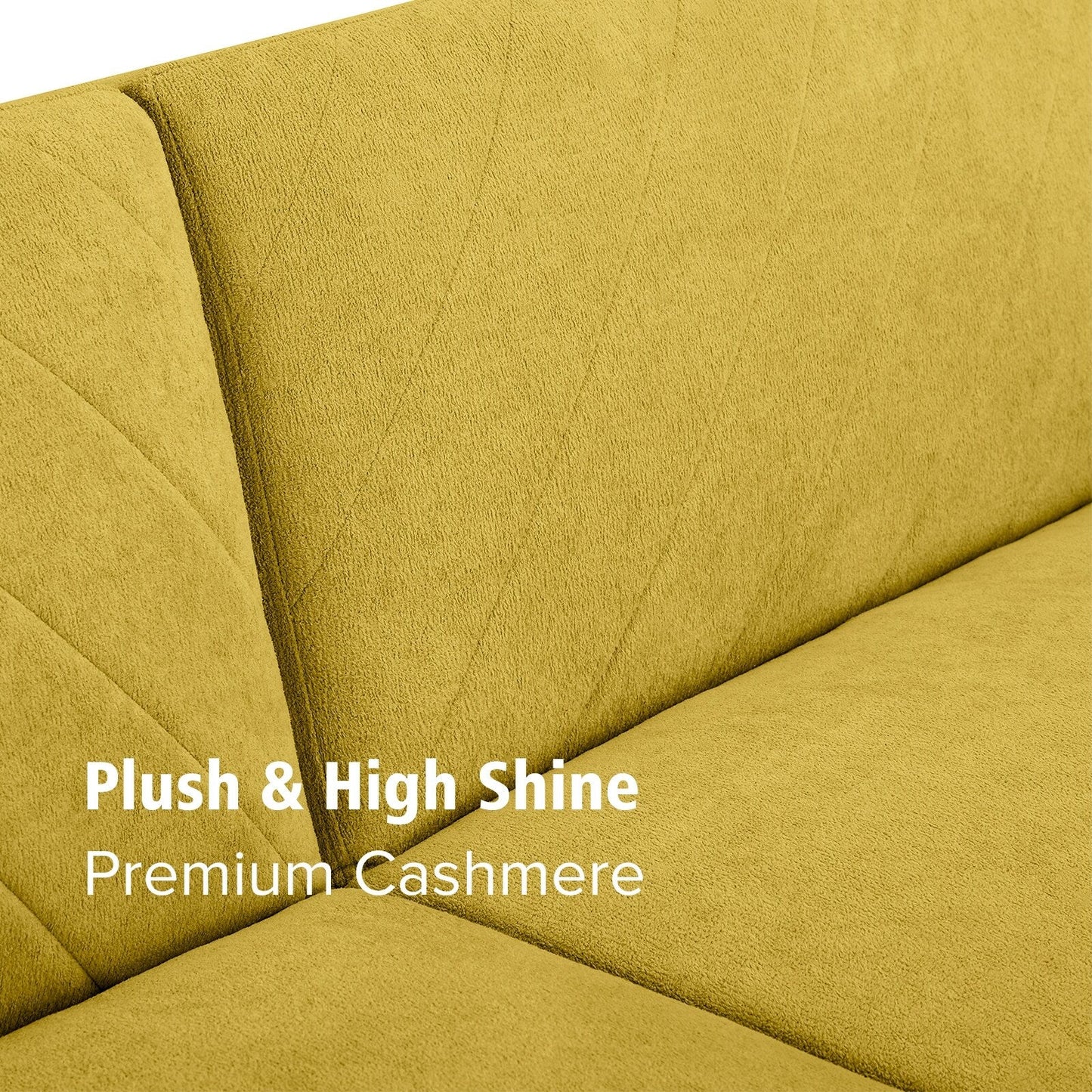 Canapé-lit futon en velours flocon de neige jaune