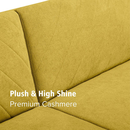 Canapé-lit futon en velours flocon de neige jaune