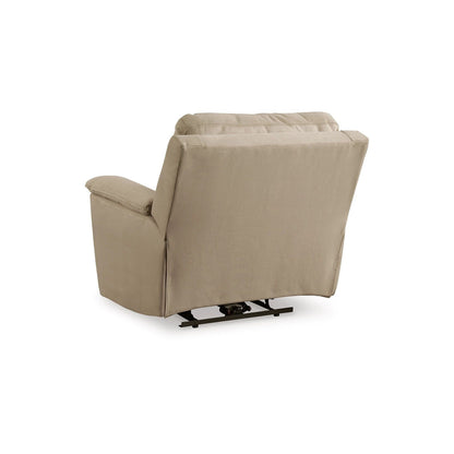 Fauteuil inclinable électrique Zane, port USB, 230 cm, imitation daim nubuck beige