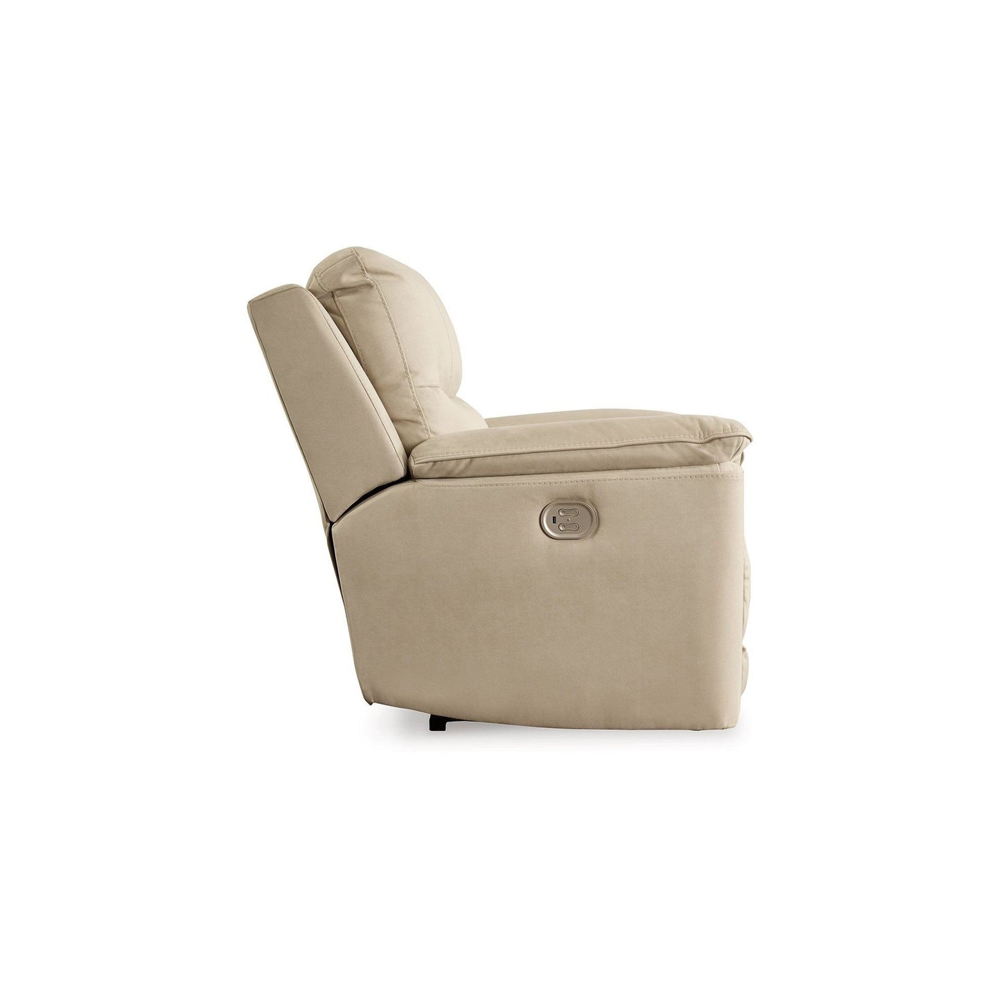 Fauteuil inclinable électrique Zane, port USB, 230 cm, imitation daim nubuck beige