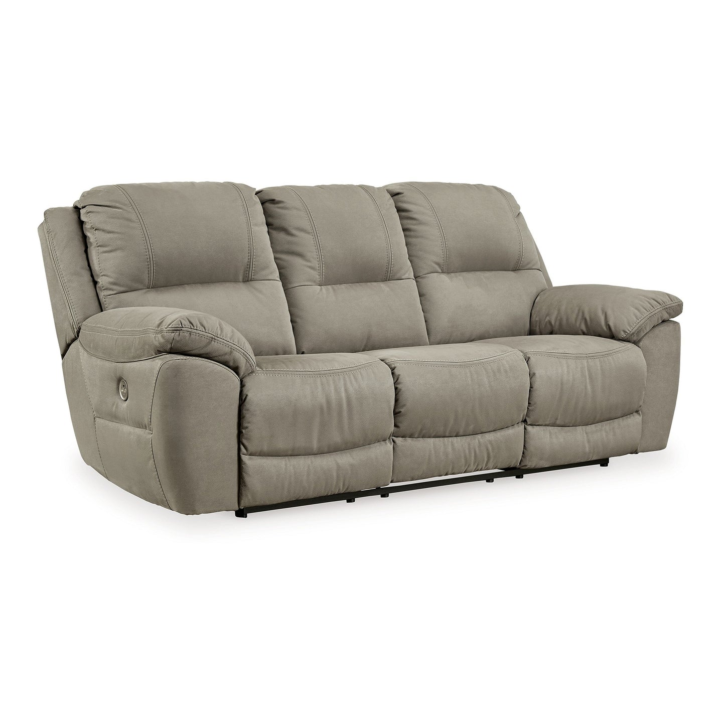 Canapé inclinable électrique Zane, ports de chargement USB, similicuir suède gris