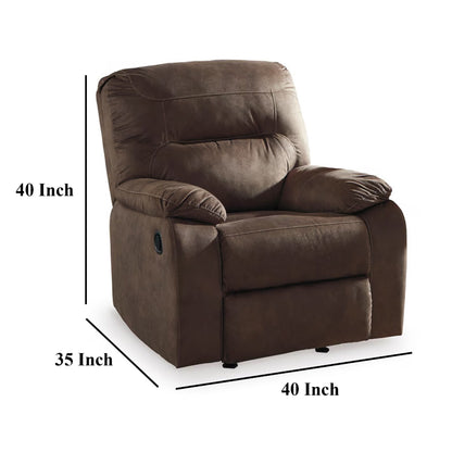 Fauteuil inclinable à bascule manuel Zano, similicuir marron café moelleux