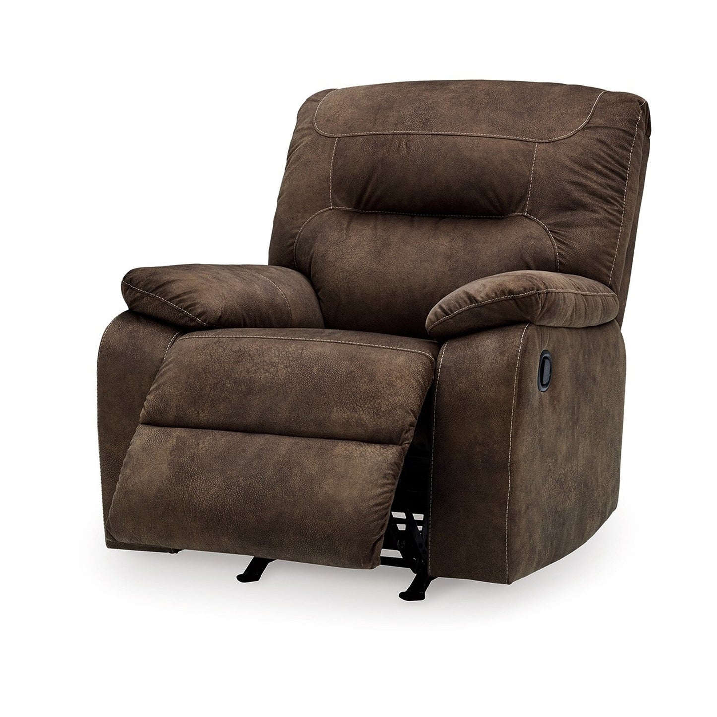 Fauteuil inclinable à bascule manuel Zano, similicuir marron café moelleux