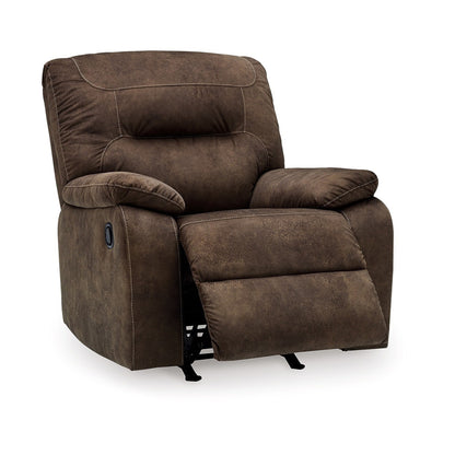 Fauteuil inclinable à bascule manuel Zano, similicuir marron café moelleux