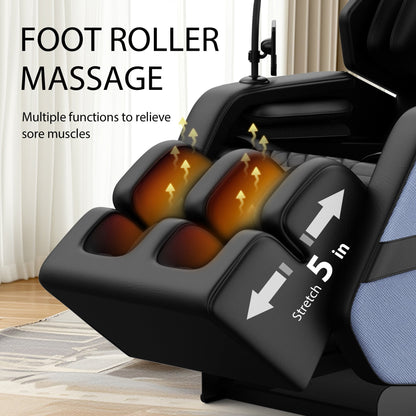 Fauteuil inclinable de massage à gravité zéro avec massage à air, chauffage et haut-parleurs Bluetooth