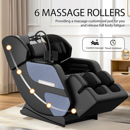 Fauteuil inclinable de massage à gravité zéro avec massage à air, chauffage et haut-parleurs Bluetooth