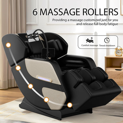 Fauteuil inclinable de massage à gravité zéro avec massage à air, chauffage et haut-parleurs Bluetooth