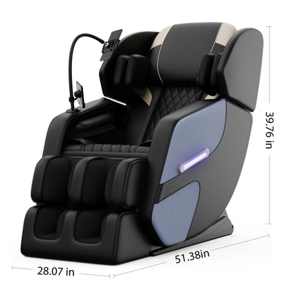 Fauteuil inclinable de massage à gravité zéro avec massage à air, chauffage et haut-parleurs Bluetooth