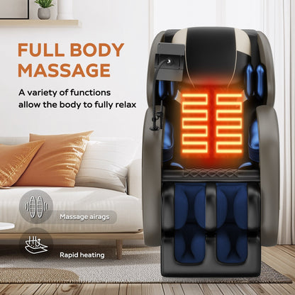 Fauteuil inclinable de massage à gravité zéro avec massage à air complet du corps et Bluetooth