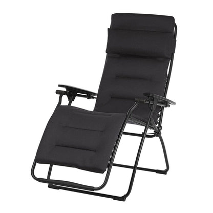 Fauteuil inclinable Zero Gravity - Cadre noir - Tissu Acier