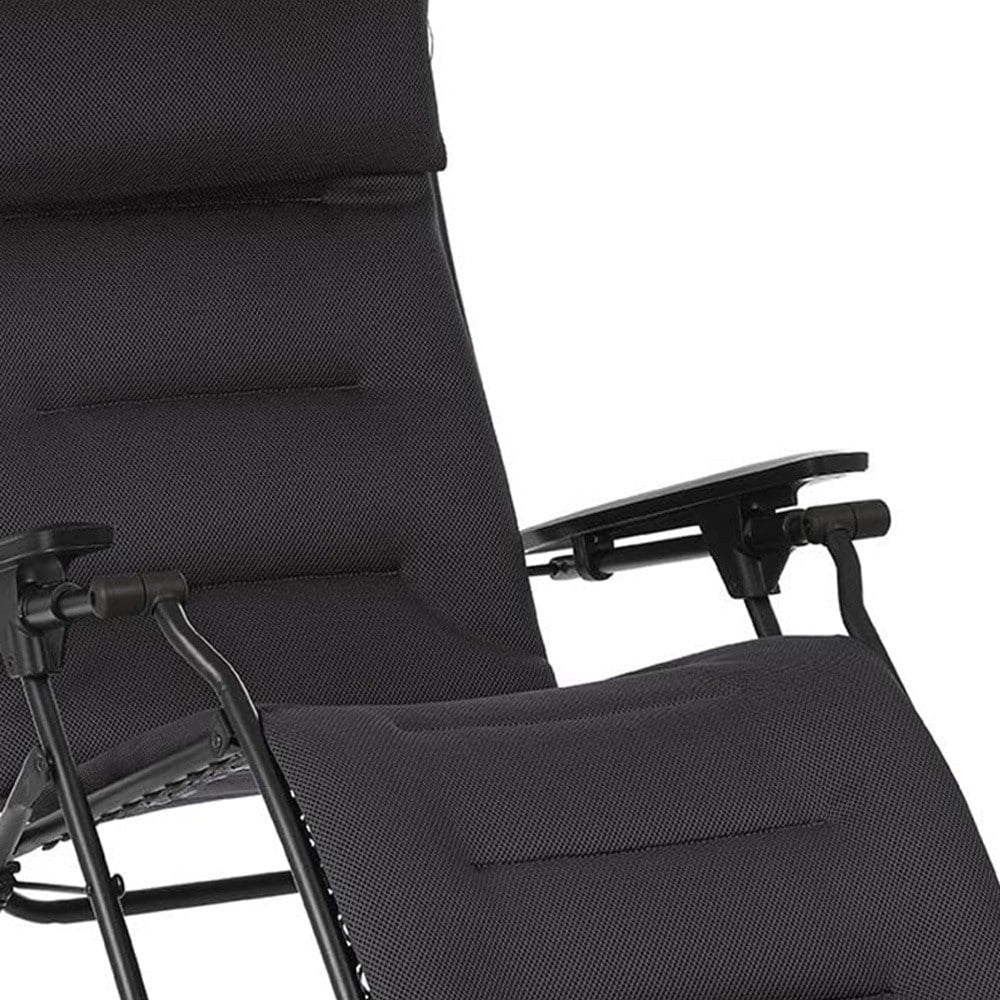 Fauteuil inclinable Zero Gravity - Cadre noir - Tissu Acier