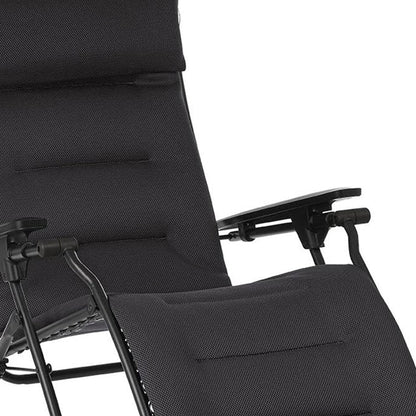 Fauteuil inclinable Zero Gravity - Cadre noir - Tissu Acier