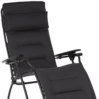 Fauteuil inclinable Zero Gravity - Cadre noir - Tissu Acier