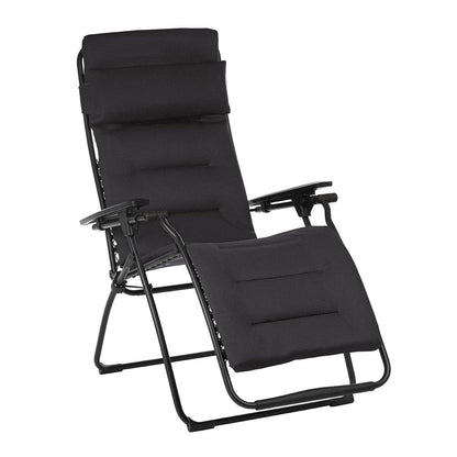 Fauteuil inclinable Zero Gravity - Cadre noir - Tissu Acier