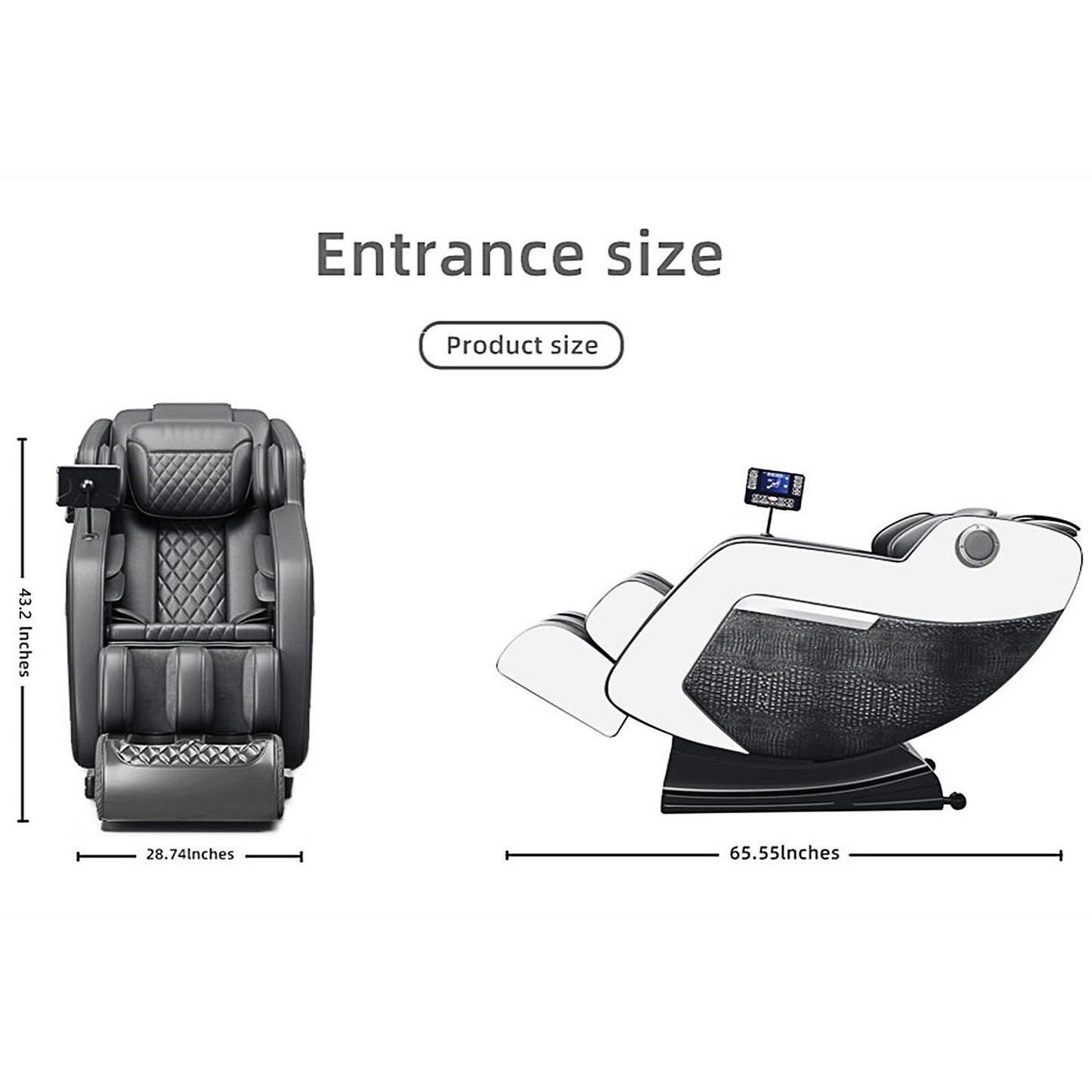 Fauteuil inclinable de massage à gravité zéro avec audio Bluetooth