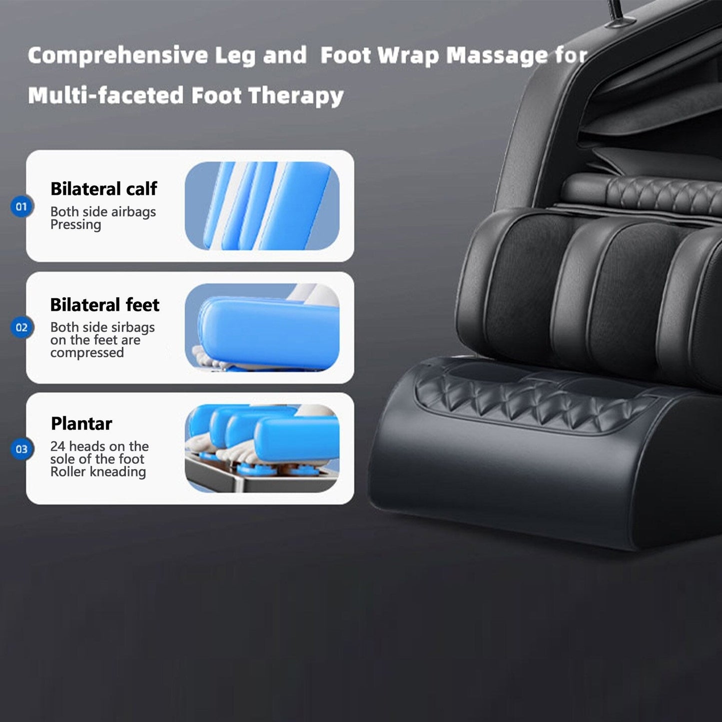 Fauteuil inclinable de massage à gravité zéro avec audio Bluetooth