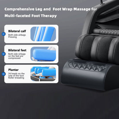 Fauteuil inclinable de massage à gravité zéro avec audio Bluetooth