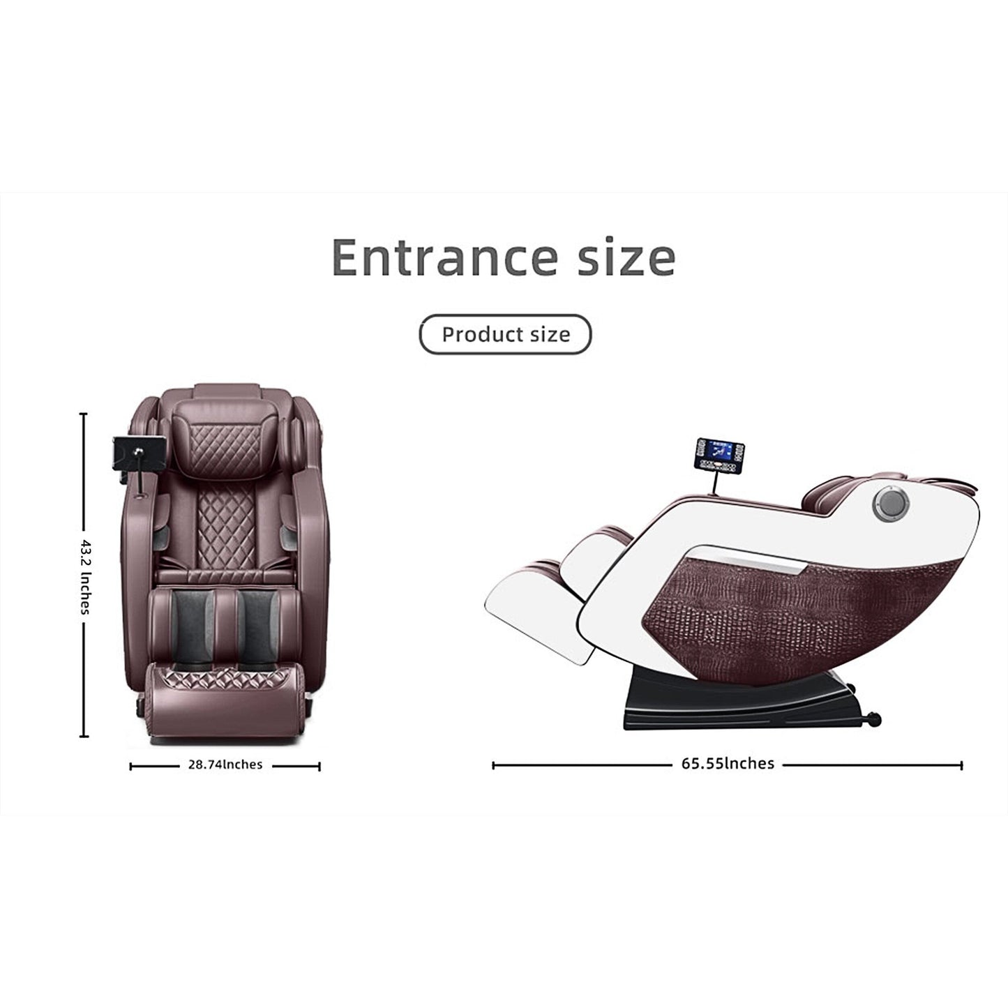 Fauteuil inclinable de massage à gravité zéro avec audio Bluetooth