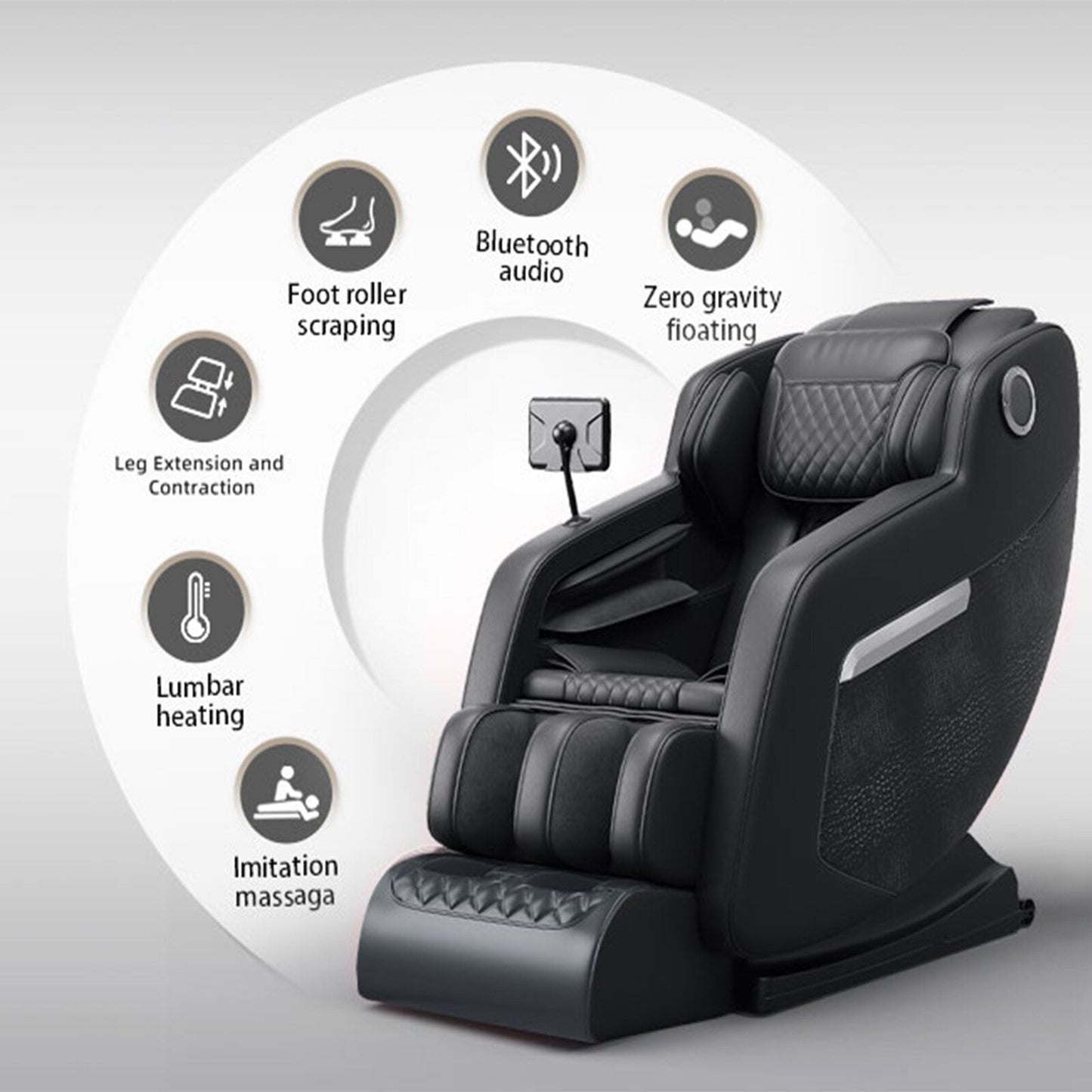 Fauteuil inclinable de massage à gravité zéro avec audio Bluetooth