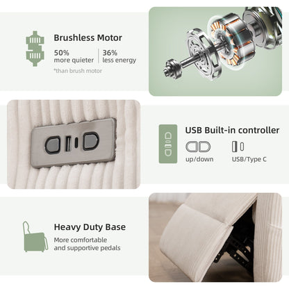 Fauteuil inclinable électrique Zero Gravity avec port USB et design ergonomique