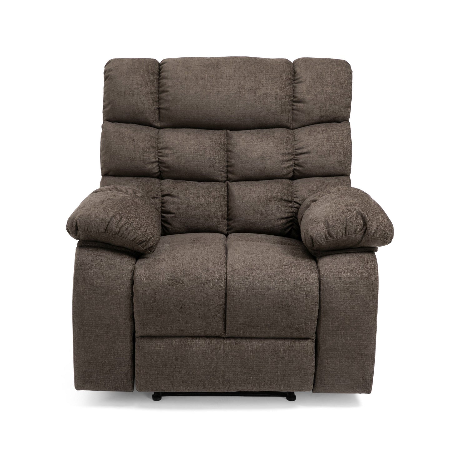 Fauteuil inclinable électrique Zoi, 5 modes de massage, tissu marron capitonné