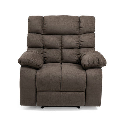 Fauteuil inclinable électrique Zoi, 5 modes de massage, tissu marron capitonné