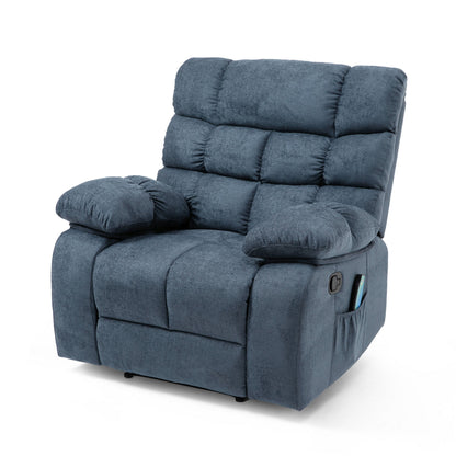 Fauteuil inclinable électrique Zoi, 5 modes de massage, tissu gris capitonné