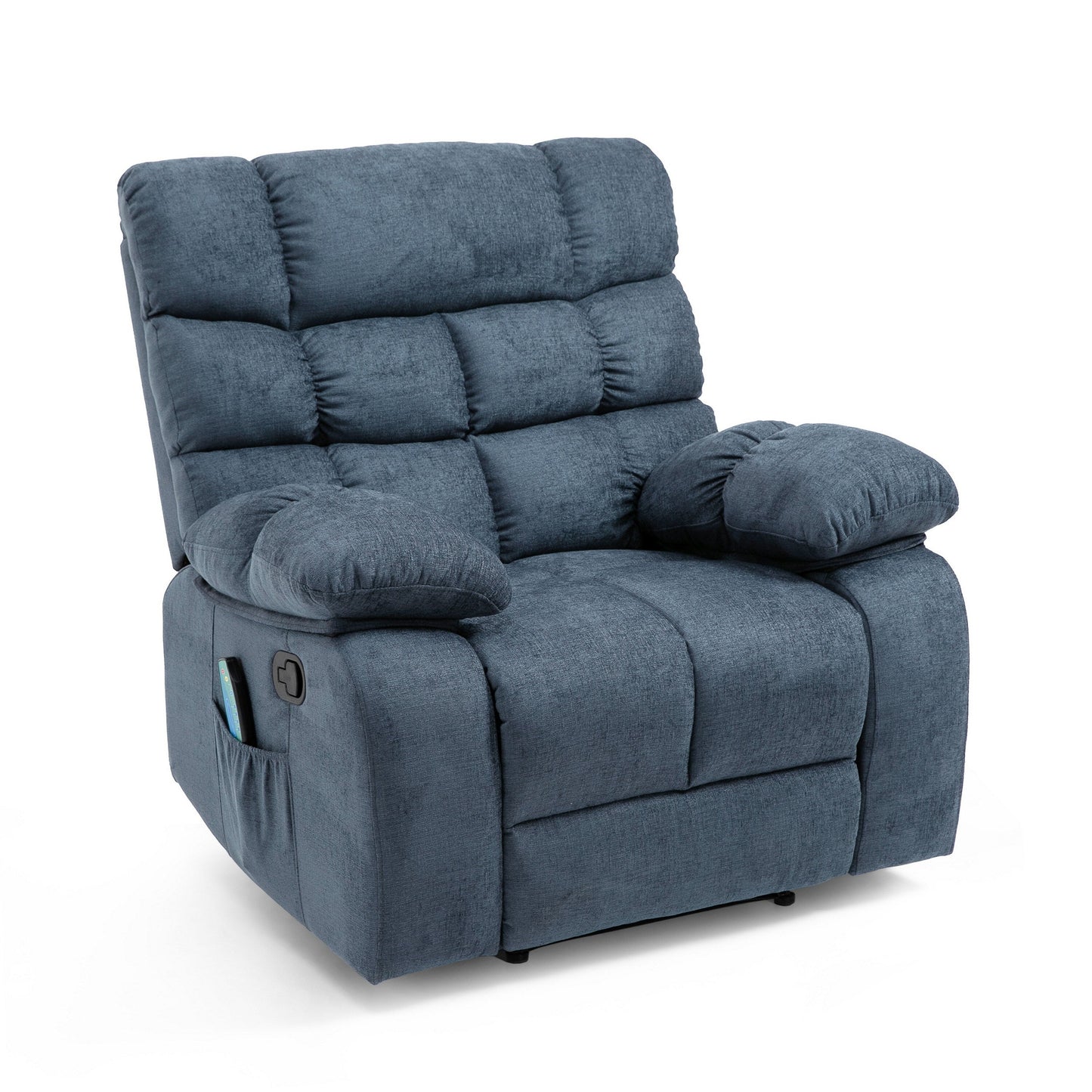 Fauteuil inclinable électrique Zoi, 5 modes de massage, tissu gris capitonné