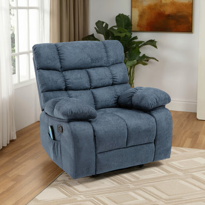 Fauteuil inclinable électrique Zoi, 5 modes de massage, tissu gris capitonné