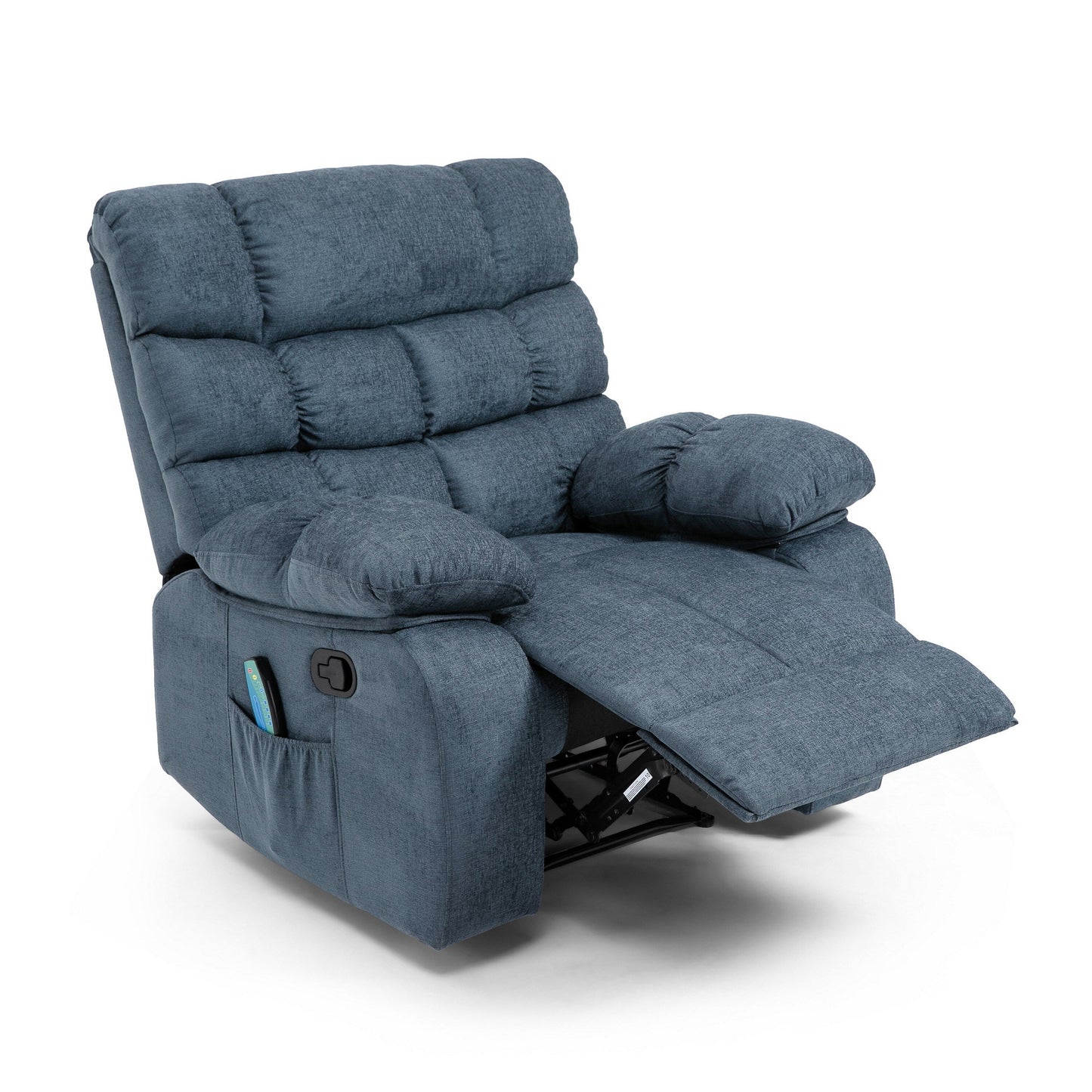 Fauteuil inclinable électrique Zoi, 5 modes de massage, tissu gris capitonné