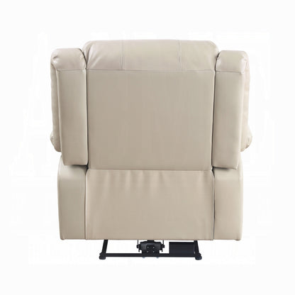 Fauteuil inclinable électrique Zuru, accoudoirs coussinés, similicuir beige