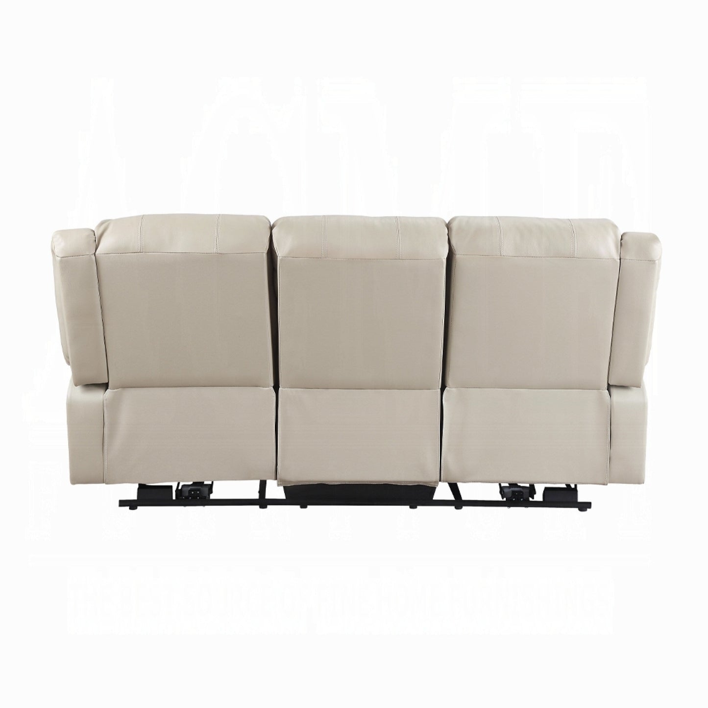 Canapé inclinable électrique Zuru, 198 cm, accoudoirs coussinés, similicuir beige