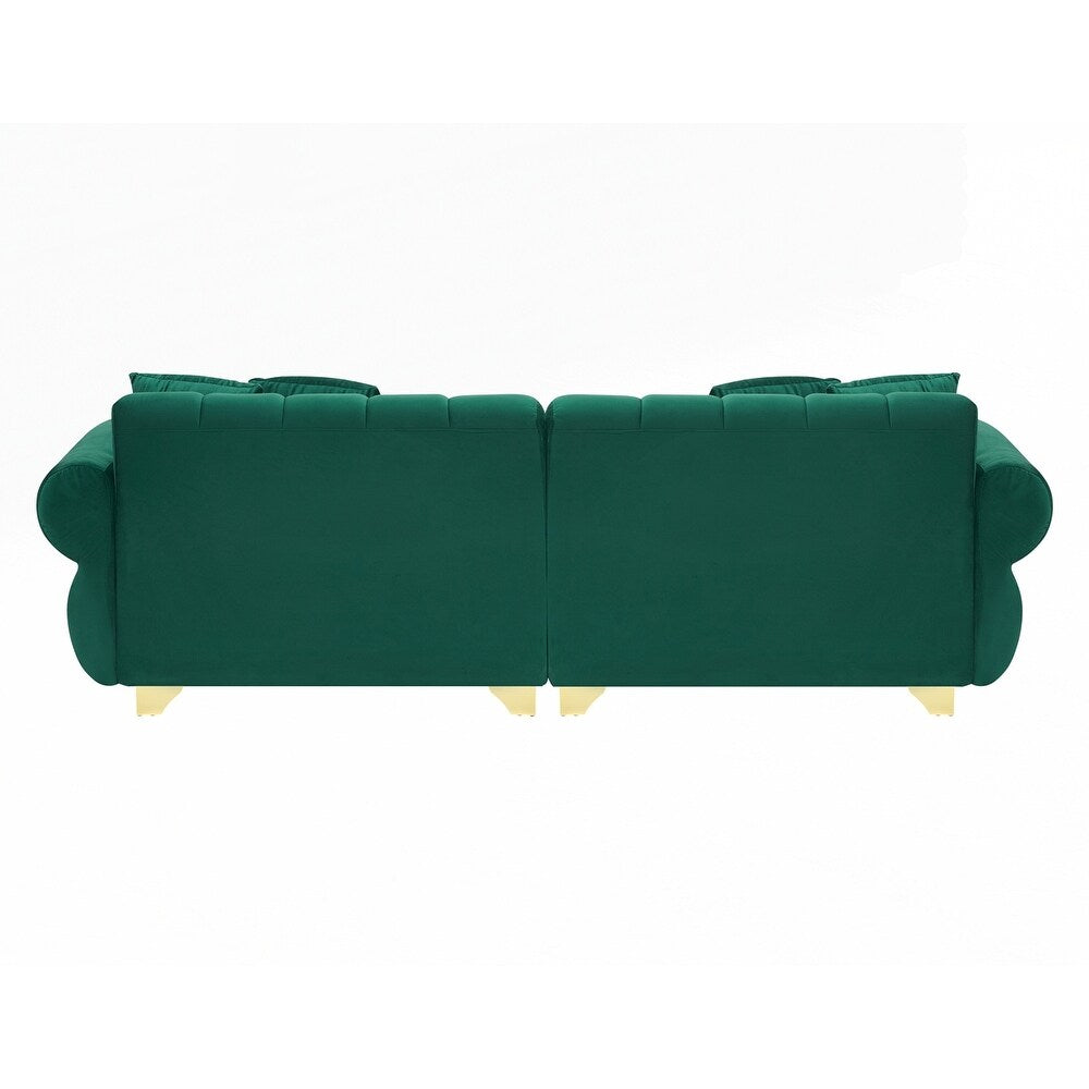 Coussins de canapé à ressorts avec pieds en métal élégants et 4 coussins décoratifs