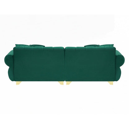 Coussins de canapé à ressorts avec pieds en métal élégants et 4 coussins décoratifs