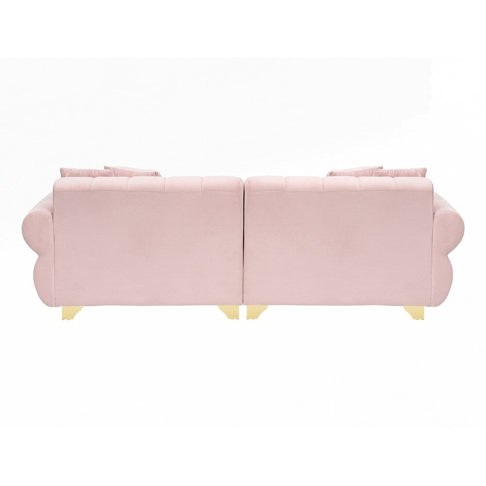 Coussins de canapé à ressorts avec pieds en métal élégants et 4 coussins décoratifs