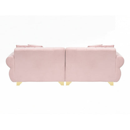 Coussins de canapé à ressorts avec pieds en métal élégants et 4 coussins décoratifs