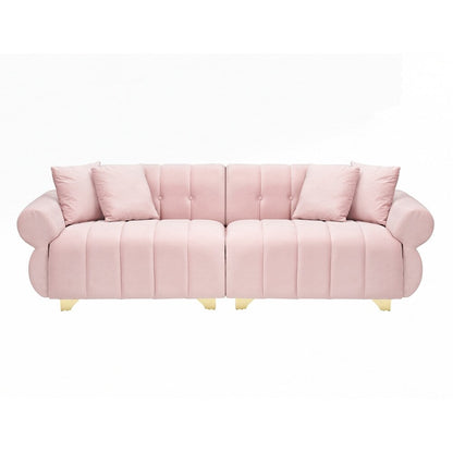 Coussins de canapé à ressorts avec pieds en métal élégants et 4 coussins décoratifs