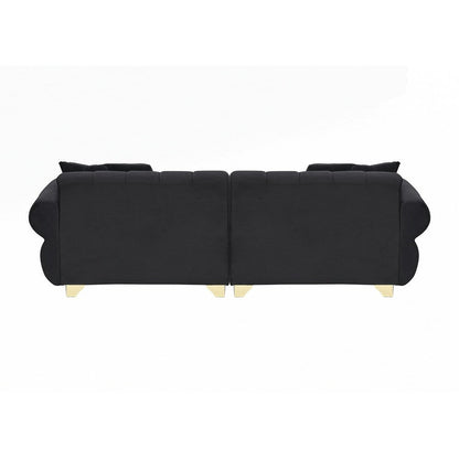 Coussins de canapé à ressorts avec pieds en métal élégants et 4 coussins décoratifs