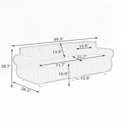 Coussins de canapé à ressorts avec pieds en métal élégants et 4 coussins décoratifs