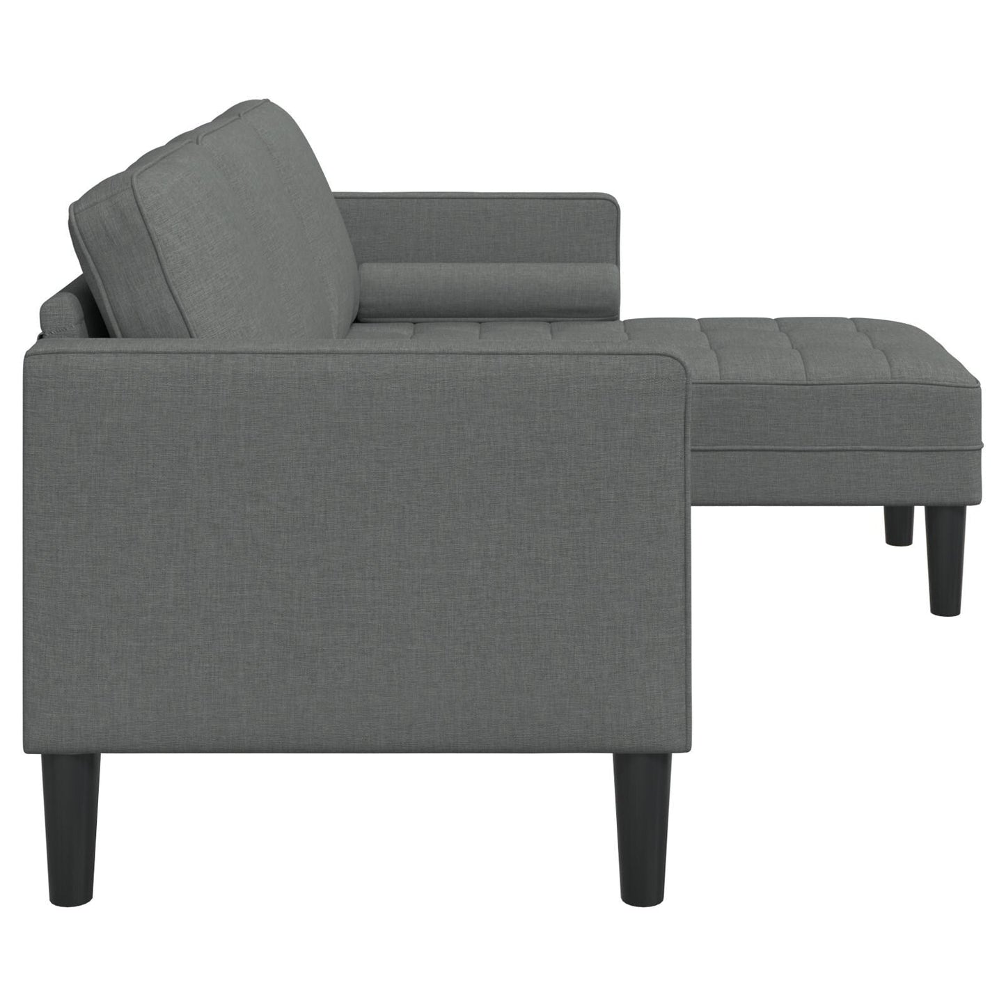Ensemble de canapé 2/3 pièces vidaXL avec coussins en tissu noir/gris foncé/gris clair - 68,1 x 51,6 x 26,4