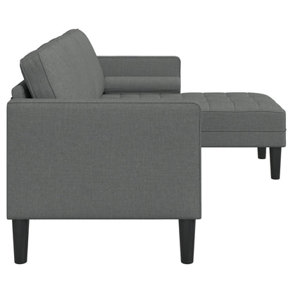 Ensemble de canapé 2/3 pièces vidaXL avec coussins en tissu noir/gris foncé/gris clair - 68,1 x 51,6 x 26,4