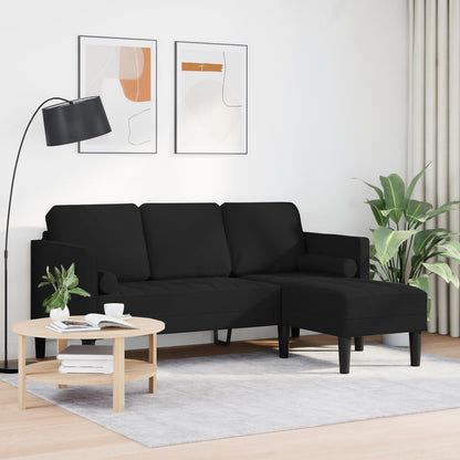 Ensemble de canapé 2/3 pièces vidaXL avec coussins en tissu noir/gris foncé/gris clair - 68,1 x 51,6 x 26,4