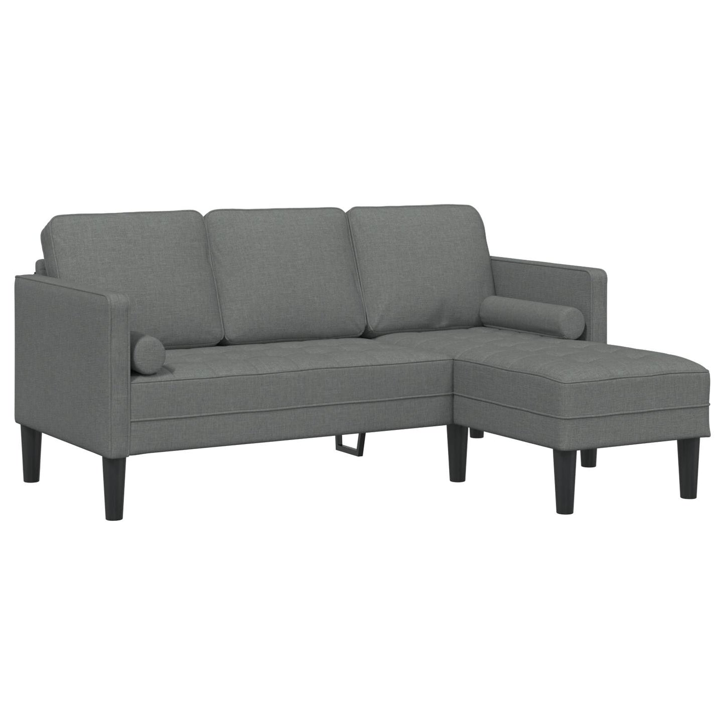 Ensemble de canapé 2/3 pièces vidaXL avec coussins en tissu noir/gris foncé/gris clair - 68,1 x 51,6 x 26,4